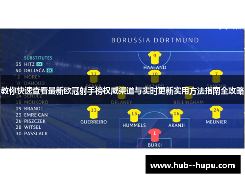 教你快速查看最新欧冠射手榜权威渠道与实时更新实用方法指南全攻略